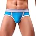 Clearance!Men Hot Mesh Hollow Out Striped Buttock JockStrap Thongs Underpants (M, Blue)