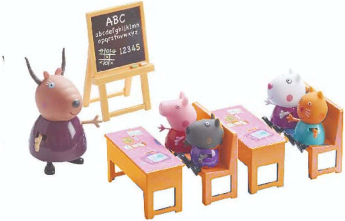 TOYQO Kid's PVC Peppa Pig Peppa’s Classroom Playset