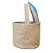 Easter Eggs Basket Bunny Baskets for Kids with Cross-Stitch Line Burlap Gift Bag Round Tote Jute Bags for Embroidery DIY Daily Use (2 Pack, Blue) FH04BL