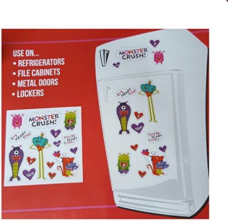 Valentine's Day Magnets for Refrigerators, File Cabinets, Metal Doors and Lockers (Monster Crush)