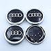 ZZHF1 Wheel Centre Hub Caps 69mm for Audi Badge Emblem 4B0601170A (4Pcs) (Black)