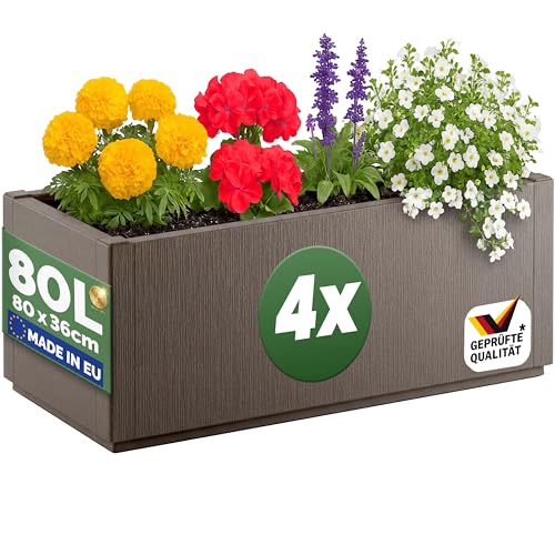 Casaria 4er Set Blumenkasten Ethica