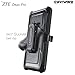 COVRWARE [Iron Tank] case Compatible with ZTE ZMAX PRO/ZTE Carry, with Built-in [Screen Protector] Full-Body Rugged Holster Armor Case [Brushed Metal Texture Design][Belt Clip][Kickstand], Black