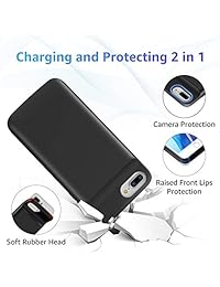 Swaller Battery Case for iPhone 8 Plus 7 Plus, 5000mAh Portable Charger Case Extend 120% Battery Life, Protective Rechargeable Backup Charging Case Compatible with iPhone 8 Plus 7 Plus(Black)