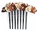 Side Comb Hair accessories French twist hair comb Decorate Daisy Flowers made ​​from fabric handcraft. (Brown Two Tone)