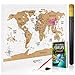 Deluxe Scratch Off World Map - Colorful Travel Poster with Global Countries and US States. Track and Share Your Adventures. Includes Bonus Precision Pen, Scratcher and E-Book - Perfect for Travelers