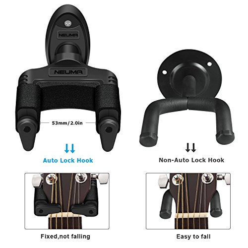 NEUMA Guitar Hanger Auto Lock Wall Mount Display Hook Holder Guitar Stand Fits All Size Guitars