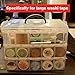 Washi Tape Holder, Washi Tape Box Organizer Craft Storage - 3 Layer Large Divider Closet Container, with 30 Adjustable Compartments, Clear
