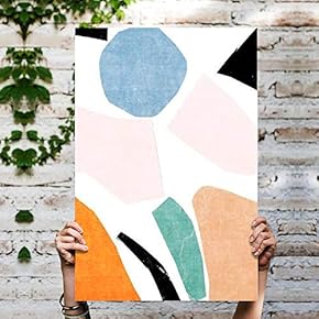 Canvas Wall Art Abstract Mountain Painting Artwork for Home Prints Framed - 12x18 inches