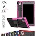 Sony Xperia L1 Case,Mama Mouth Shockproof Heavy Duty Combo Hybrid Rugged Dual Layer Grip Cover with Kickstand for Sony Xperia L1 (with 4 in 1 Packaged),Pink