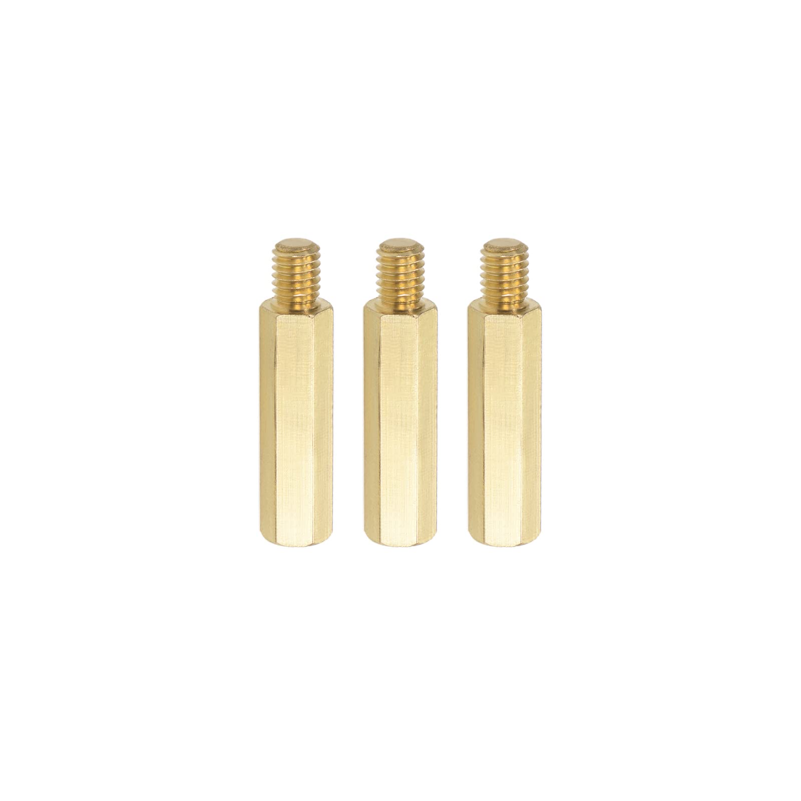 YOKIVE 3 Pcs M6 Standoff Screws, Brass Hex PCB Standoffs, Keep Height Consistent, Great for Motherboard (Gold Tone, 30mm+8mm)
