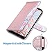 ULAK Galaxy S8 Case, Galaxy S8 Wallet Case, PU Leather Wallet Case with Kickstand Card Holder ID Slot and Hand Strap Protective Cover for Samsung Galaxy S8, Rose Gold (Will not Fit S8 Plus)