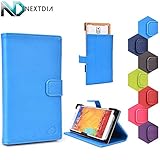 Samsung GALAXY Note 3 Neo Dual SIM SM-N7502 Stand Case with Quick Camera Access | Hellatronic Blue + NEXTDIA Cable Organizer