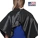 Mane Caper Black Iridescent Salon Cape with snaps Professional Heavy Duty Material Extra Long Durability For Barbershop and Beauty Shop Use (BLACK)