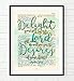 Delight yourself in the Lord, Psalm 37:4, Christian Art Print, Unframed, Vintage Bible Verse Scripture Abstract Watercolor Encouragement Wall Decor Poster Gift, 8x10 Inches