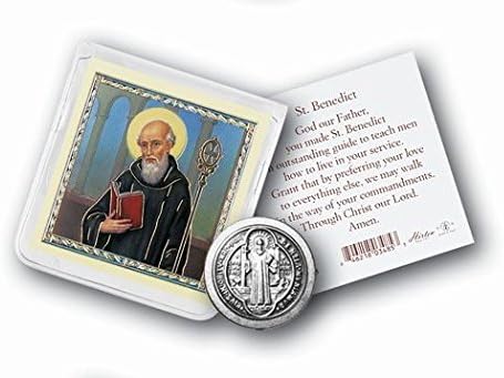 St. Benedict Pocket Coin in Pouch with Full Color Insert
