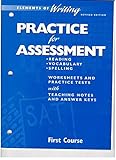 Elements of Writing Revised Edition First Course Practice For Assessment