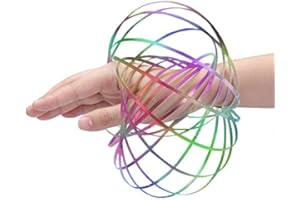 Teacher's Choice Flow Ring - Kinetic Spring Toy | Multi Sensory, Interactive, Educational 3D Shaped Arm Spinner (Rainbow)