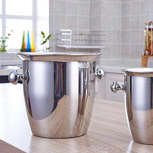 WZHZJ Edelstahl-EIS-Eimer mit Deckel Champagne Eimer Rotwein Wein Bier Isolierung Catering Bar Room Wineware verdickte… – Bild 5