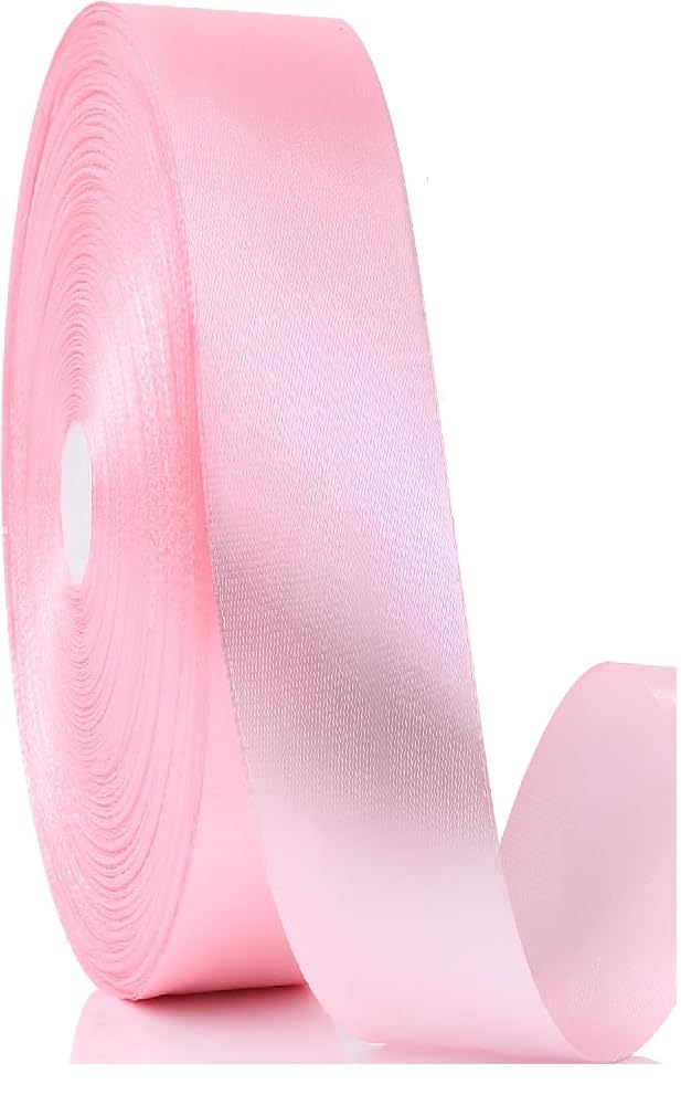 Pale Pink 15MM Satin Ribbon 23 METRES for Gifts Wrap, Decoration, Wedding, Events, Party, Cloths, Sew, Bows, Cars, Floral