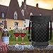 OPUX Insulated 2 Bottle Wine Carrier | Wine Tote Bag Cooler with Shoulder Strap and Leather Design | Padded Wine Bottle Carrying Bag for Travel Picnic -Checker Black