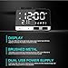 Foreita Digital Alarm Clock, Bluetooth Speaker with Dual Snooze Clock USB Charging Port, AUX TF Card Play, Thermometer, Large Mirror LED Dimmable Display for Bedroom, Kitchen, Table, Desk