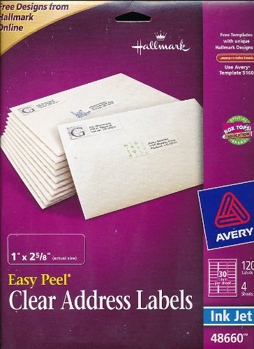 Hallmark: 48660 (Avery Easy Peel Clear Address Labels) 1