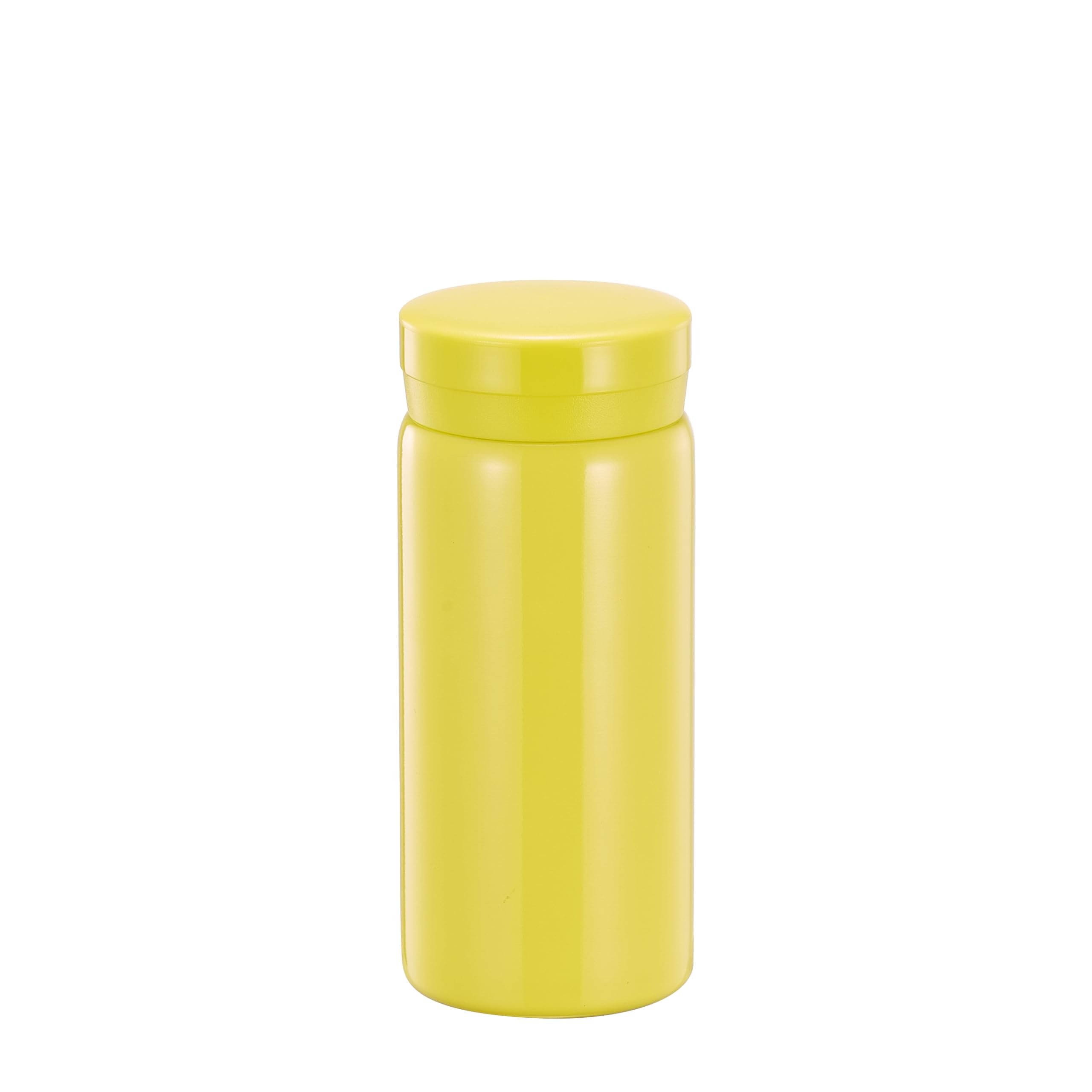 Small Flask, Cute Water Bottle, Vacuum Insulated Flask for Hot & Cold Drink, Keep 12H Hot & 6H Cold (Yellow, 200ml)