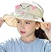 Bienvenu Kids Girls Wide Brim Visor Sun Hat - UV Protection Foldable Beach Cap