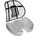 Memory Foam Seat Cushion & Mesh Lower Back Support Bundle: Orthopedic Design - Relieves Coccyx & Tailbone Pain - Improves Posture - Portable Compact Washable - Comfort At Home Work Car