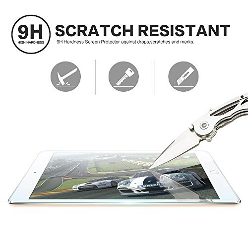 New iPad 9.7 inch 2018 2017/iPad Pro 9.7/iPad Air 2/iPad Air Screen Protector, GDSZHS High Definition Clear 9H Hardness Scratch Resistant Tempered Glass Screen Protector