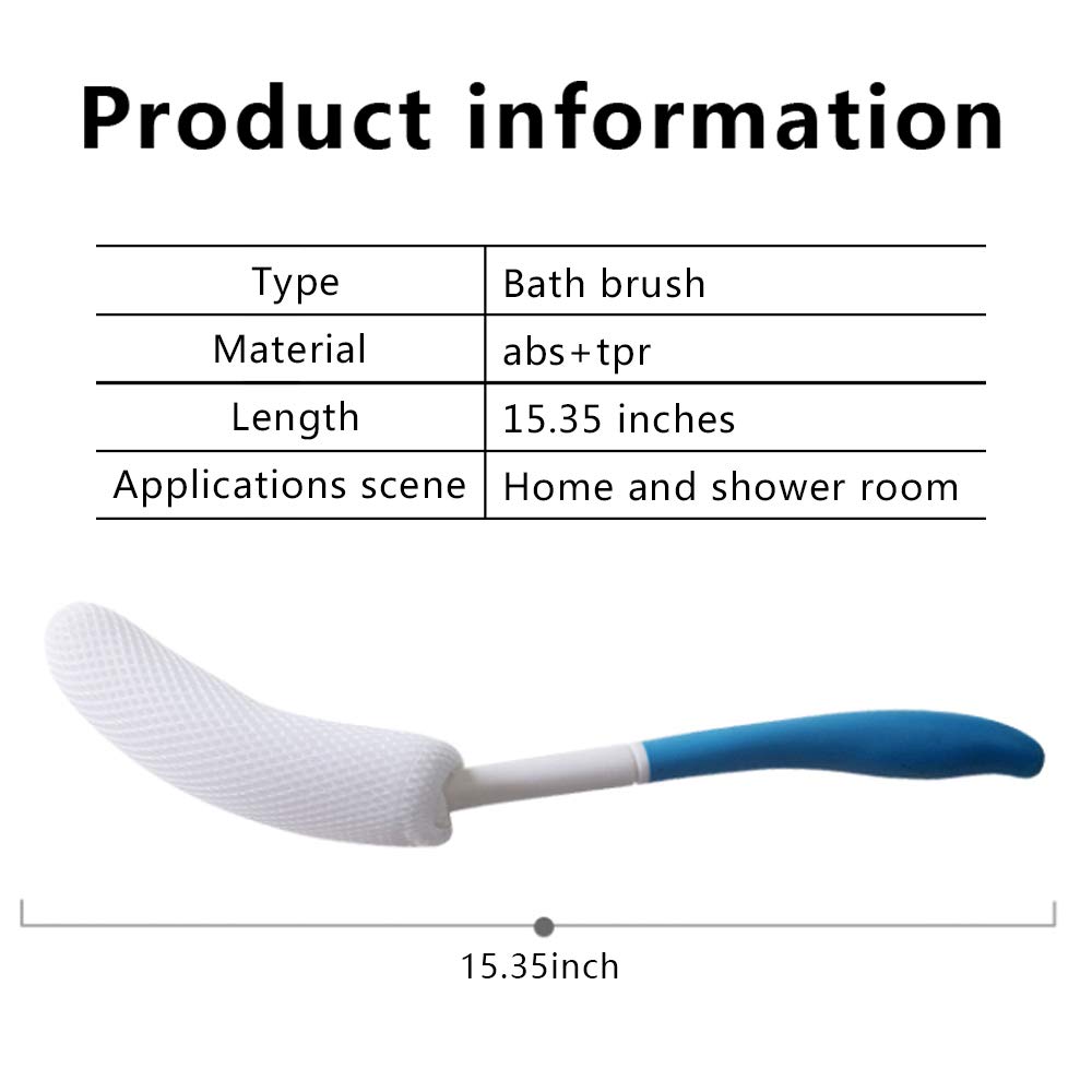 Vansun Long Curved Bath Brush | 15.35 Inches, Easy Reach Anti-Slip Handle Body Brush for Bathing and Shower, Suitable for Elderly, Pregnant Woman，People with Inconvenient Hands : Beauty