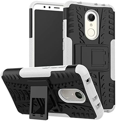 XiaoMi RedMi 5 Case, Hybrid Armor Design Detachable and Stand-up Feature Dual Layer Protective Shell Hard Back Cover Case for XiaoMi RedMi 5 - White