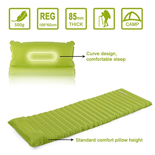 ACRATO Sleeping Pad TPU Thick Ultralight Lightweight Air Inflating