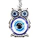 Blue Evil Eye (Nazar) Owl Key Ring Blessing Protection Religious Charm Birthday Blessing Congratulatory Gift (blue&white owl)