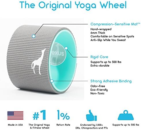 Plexus Wheel 6 Inch - Back Stretch Roller &amp; Back Wheel For Yoga - Great for Classes Or In-Home Use - Optimal Back Roller Yoga Wheel For Back Pain Relief - USA Made