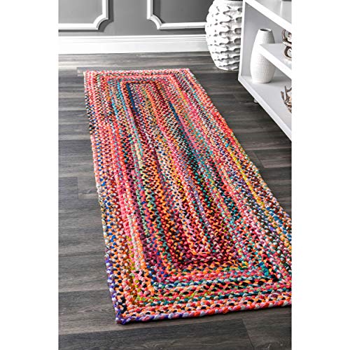 nuLOOM Tammara Hand Braided Runner Rug, 2' 6" x 6', Multi