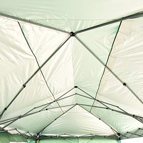 AyaMastro Green 10' x 20' Gazebo Canopy Tent Garden Shelter w/Sidewall & Carry Bag with Ebook