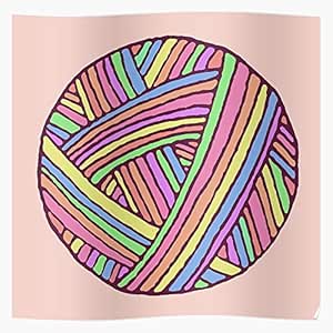 Amazon.com: Hfashion Woolly Colours Rainbow Unicorn Colour Wool Yarn Ball Handmade Wall Art ...