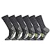 JOYNÉE Mens 6 Pack Athletic Cushion Crew Socks Performance Running Socks,Grey,Sock Size:10-13