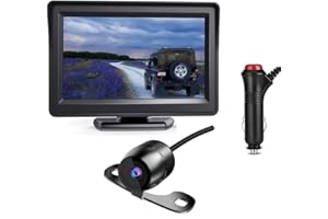 X W EI UNION Backup Camera System for Car with 4.3 Inch Monitor Back up Camera with Truck Reverse Camera Rear View IP69 Waterproof Plug-Play Reversing Camera Safe Parking