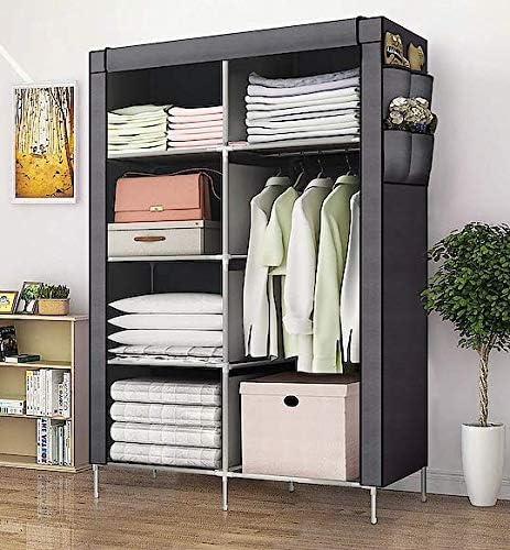 Conava Portable and Collapsible Wardrobe Metal Frame 6 Racks with High Capacity up to 70kgs