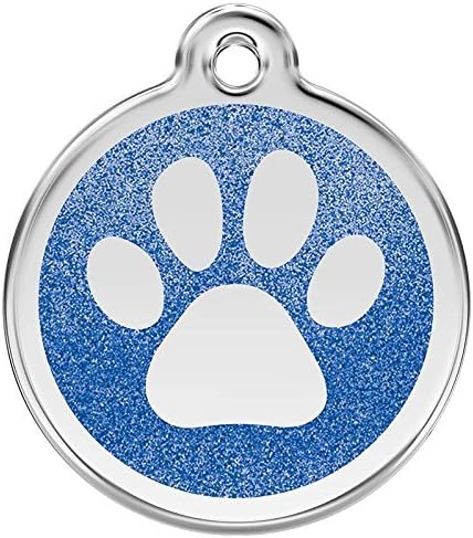 K9 Palace Red Dingo Stainless Steel with Glitter Pet I.D. Tag - Heart