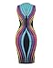 Ninimour Womens Sleeveless Stripe Print Slim Fit Package Hip Bodycon Dress T S