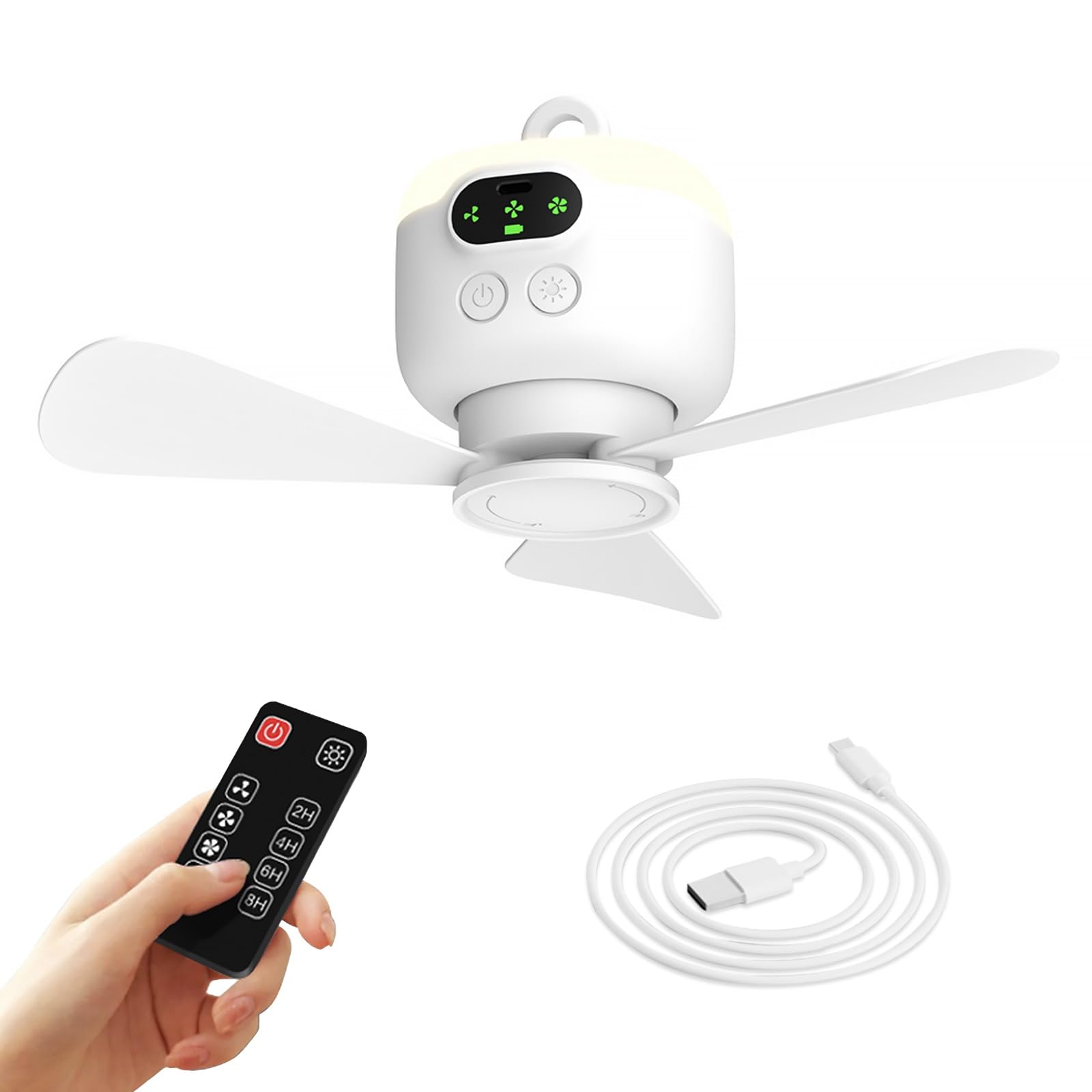 Photo 1 of xeamun Portable Camping Fan, 10.6 Inch Tent Ceiling Fan,Rechargeable 8000mAh with Light & Hook,Timable & Auto Shut Off,Detachable Fan Blade, Used for Tent Canopy RV Porch Beach Bedroom