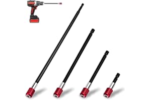 Drill Bit Extension 2/4/6/12’’, 4Pcs Magnetic Drill Screwdriver Bit Holder, Bar Chuck Adapter Extender 1/4 inch Hex Quick Rel