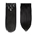 Human Hair Clip in Hair Extensions 120g 22Inch Jet Black Straight Real Hair Extensions Double Weft Clip in Extensions for Women 7Pieces/Lot with 16Clips in