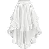 Verdusa Women's High Low Flowy Ruffle Skirt Tiered Layered Asymmetrical Midi Skirts