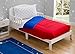 Toddler Bedding Set | Boys 4 Piece Collection | Fitted Sheet, Flat Top Sheet w/ Elastic bottom, Fitted Comforter w/ Elastic bottom, Pillowcase | Delta Children | Boys American | Red White Blue