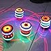 Emorefun Joe LED Light-up Flashing UFO Spinning Tops with Gyroscope Music Wood-Like Peg-top Hand Spinner Plastic Gyro Novelty Toys Party Favors Gift for Kids